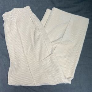 Urban Outfitters white/cream corduroy wide leg pants
